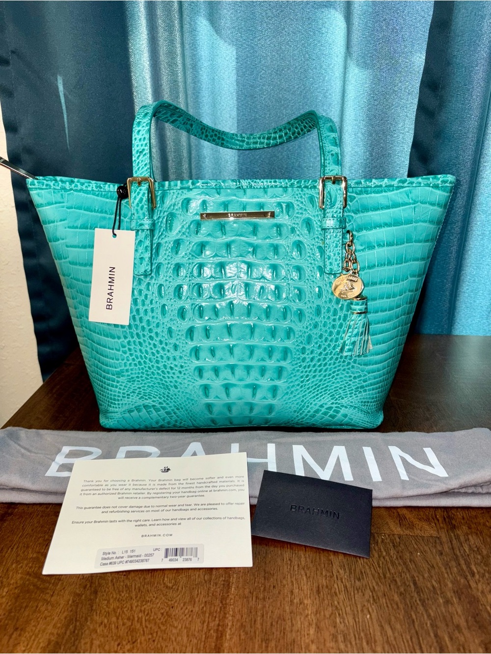 Brahmin NWT Md Asher - Mermaid - First Release - Blue/Green - Glossy - Picture 12 of 16